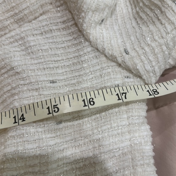 WHITE PREPPY WOMENS PEARL BELT SATIN LAPEL BLAZER - Picture 8 of 9